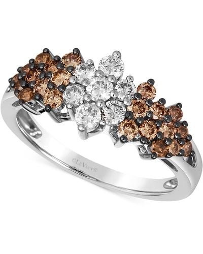Le Vian ® Chocolate Ombré Diamond Cluster Ring (1 Ct. T.w.) In 14k Rose Gold, White Gold Or Yellow Gold - Metallic