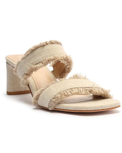 SCHUTZ SHOES Amely Mid Block Sandals - Natural