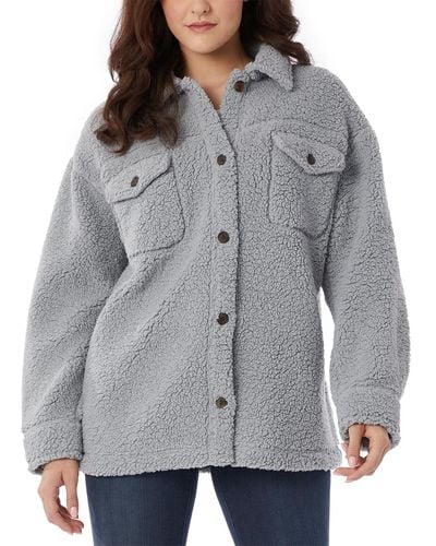 32 Degrees Relaxed-fit Fleece Shirt Jacket - Gray