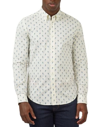 Ben Sherman Regular-fit Spot-print Shirt - Gray