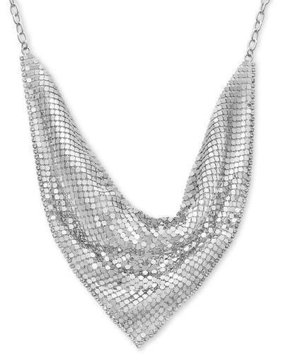 INC International Concepts Crystal-edged Mesh Statement Necklace - Gray