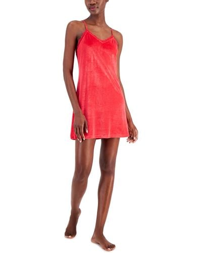 INC International Concepts Velour Chemise - Red