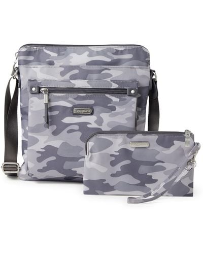 Baggallini Go bagg Polyester Small Crossbody And Rfid Phone Wristlet - Gray