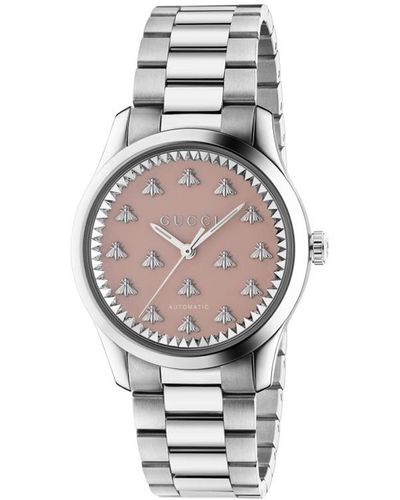 Gucci Swiss Automatic G-timeless Stainless Steel Bracelet Watch 38mm - Metallic