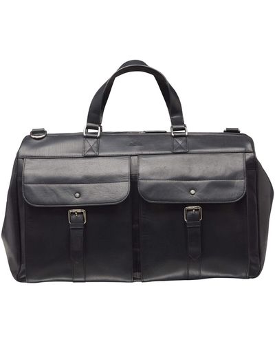 Mancini Buffalo Dowel Rod Duffle Bag For Carry-on Travel - Black