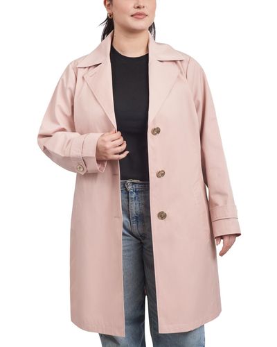 Michael Kors Michael Plus Size Single-breasted Reefer Trench Coat - Pink