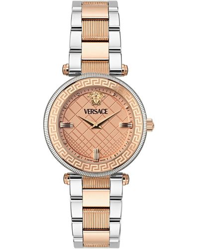 Versace Swiss Two-tone Stainless Steel Bracelet Watch 35mm - Metallic