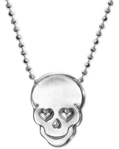Alex Woo Love Skull Beaded Pendant Necklace - Metallic