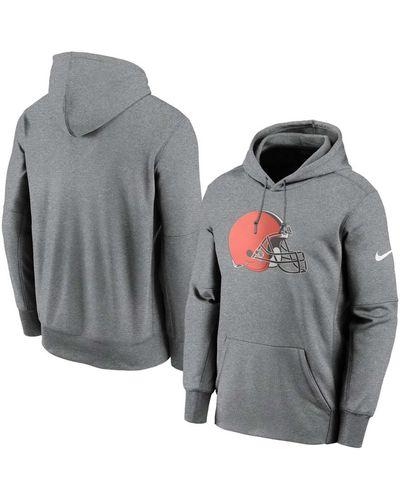 Nike Cleveland Browns Fan Gear Primary Logo Performance Pullover Hoodie - Gray