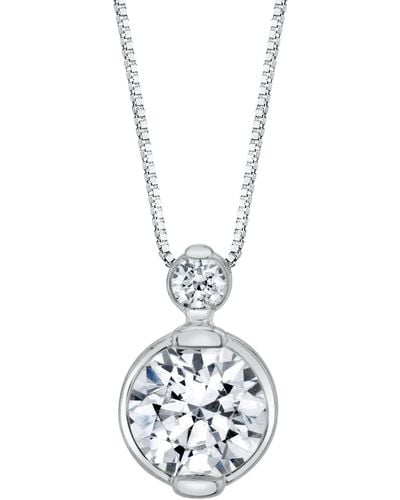 Sirena Diamond Double Bezel 18" Pendant Necklace (1/4 Ct. T.w. - White