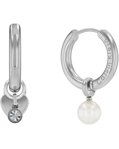 Calvin Klein Stainless Steel huggie Earrings Gift Set - Metallic