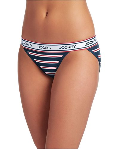 Jockey Retro Stripe String Bikini 2252, First At Macy's, Also Available In Extended Sizes - Blue