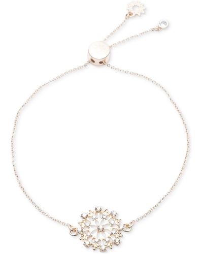 Marchesa Crystal Open Floral Slider Bracelet - White