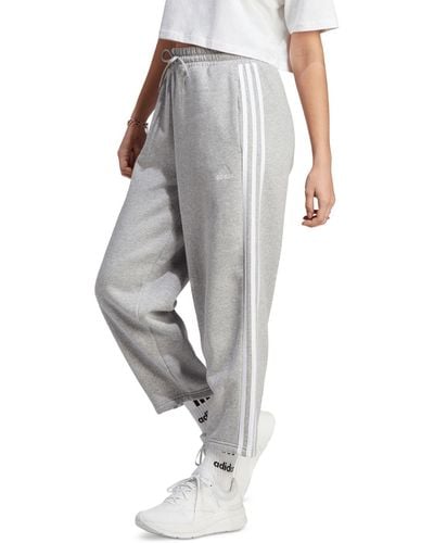 adidas 3-stripes Open Hem Fleece sweatpants - Gray