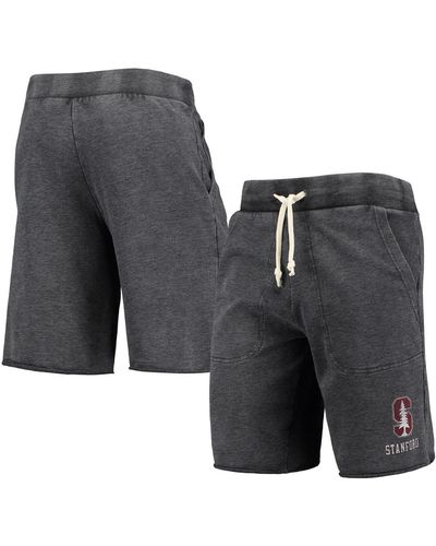 Alternative Apparel Heathered Black Stanford Cardinal Victory Lounge Shorts - Gray