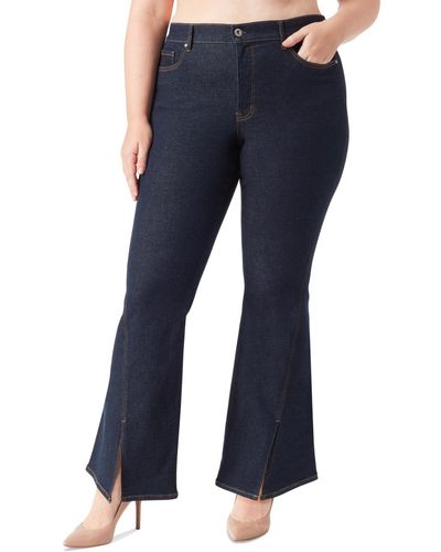 Jessica Simpson Plus Size Charmed Flare-leg Slit-hem Jeans - Blue