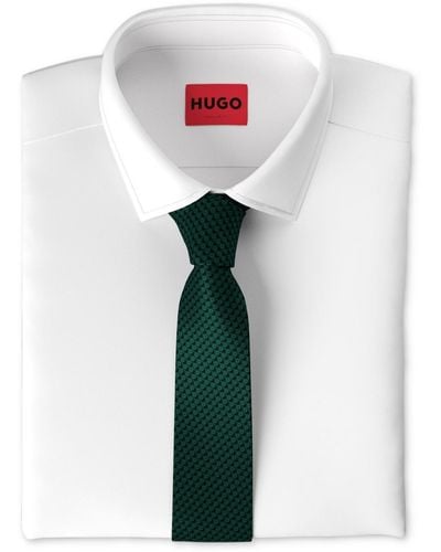 BOSS Hugo By Silk Jacquard Tie - White