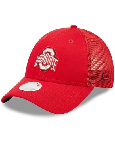 KTZ Ohio State Buckeyes 9fortya Logo Spark Trucker Snapback Hat - Red