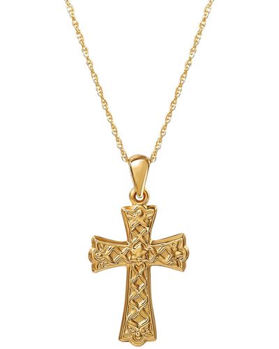 Giani Bernini Ornate Flared Cross 18" Pendant Necklace - Metallic
