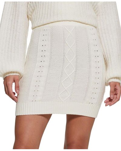 Guess Brielle Pull-on Mini Sweater Skirt - White