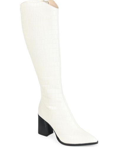 Journee Signature Laila Knee High Boots - White