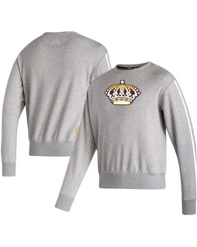 adidas Los Angeles Kings Team Classics Vintage-like Pullover Sweatshirt - Gray