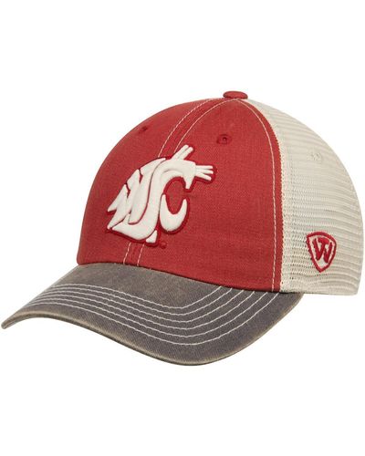 Top Of The World Crimson And Tan Washington State Cougars Offroad Trucker Hat - Red