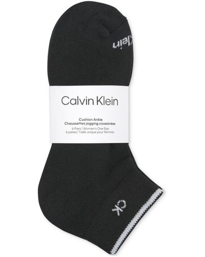 Calvin Klein 6-pk. Solid Cushion Quarter Socks - Black