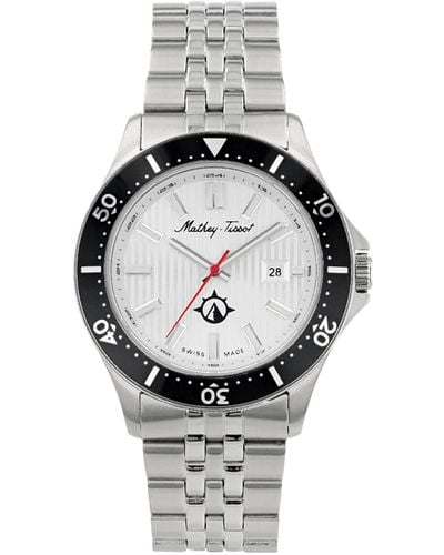 Mathey-Tissot Expedition Collection Three Hand Date Stainless Steel Bracelet Watch - Metallic