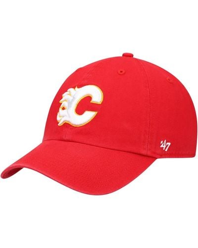'47 '47 Calgary Flames Team Clean Up Adjustable Hat - Red