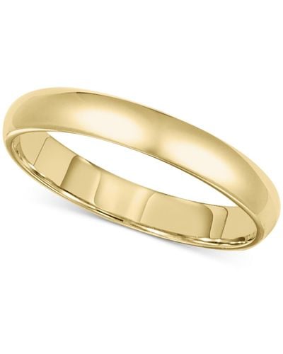 Macy's 14k Gold Ring, 3mm Comfort Fit Wedding Band - Metallic