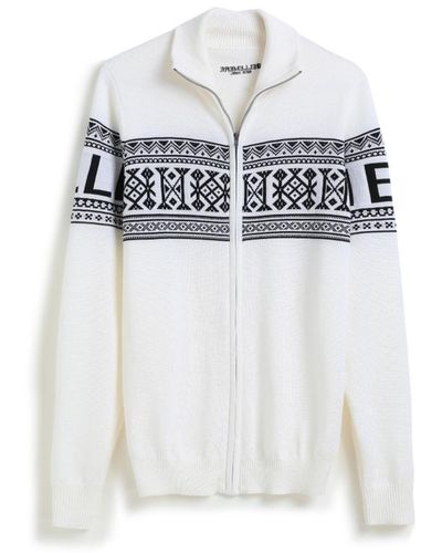 Bellemere New York Bellemere Vintage Like Sweden Design Full Zipped Cardigan - White