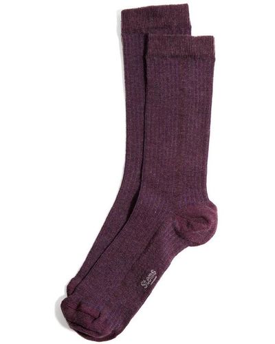 Stems Eco-conscious Cashmere Crew Socks - Purple