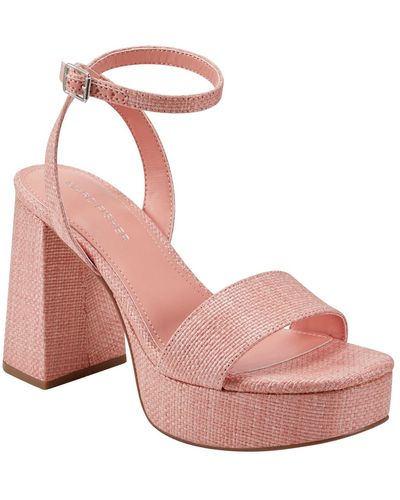 Marc Fisher Sadel Block Heel Ankle Strap Dress Sandals - Pink