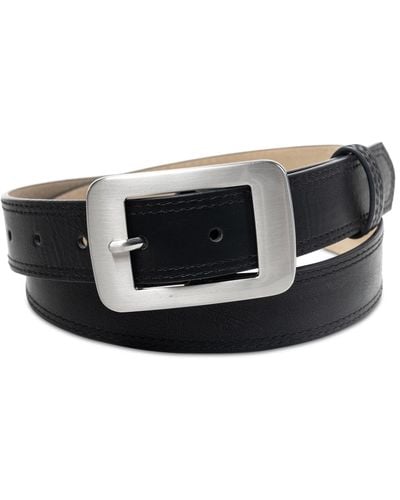 Style & Co. Rectangle-buckle Faux-leather Belt - Black