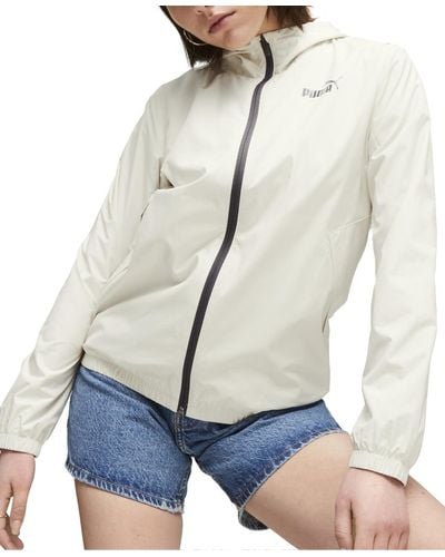 PUMA Essentials Hooded Windbreaker Jacket - White