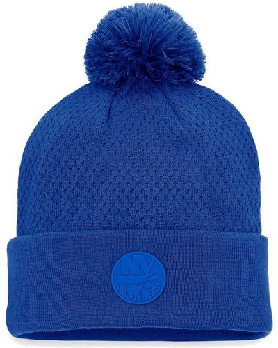 Fanatics New York Islanders Authentic Pro Road Cuffed Knit Hat - Blue
