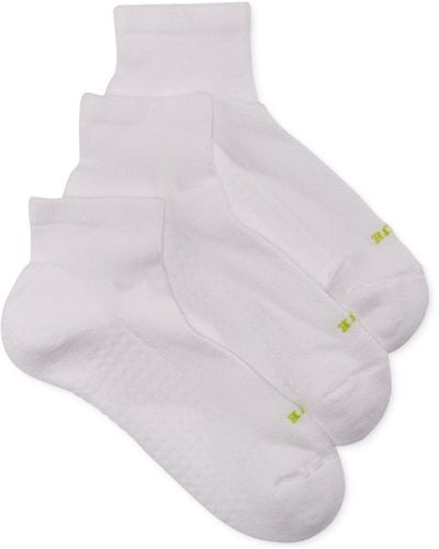 Hue Air Cushion Quarter Top Socks 3 Pack - White