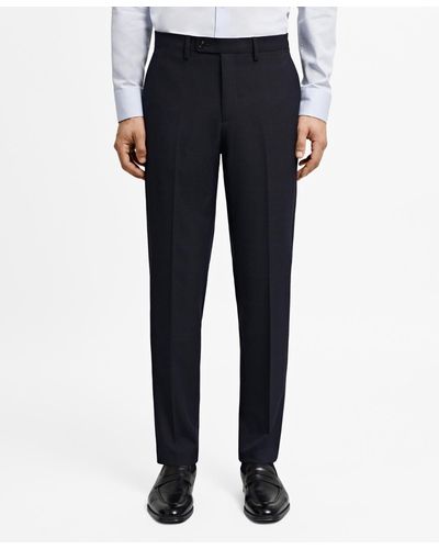 Mango Stretch Fabric Super Slim-fit Suit Pants - Blue