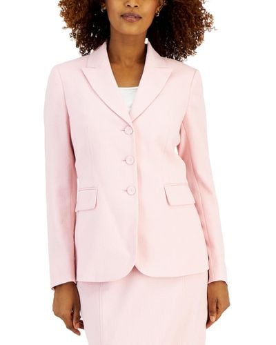 Kasper Hampton Texture Notched-collar Jacket - Pink