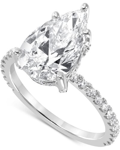 Badgley Mischka Colorless 5 1/2 ctw Round Lab Grown Diamond Bypass  Engagement Ring 18K White Gold, EF, VS2+