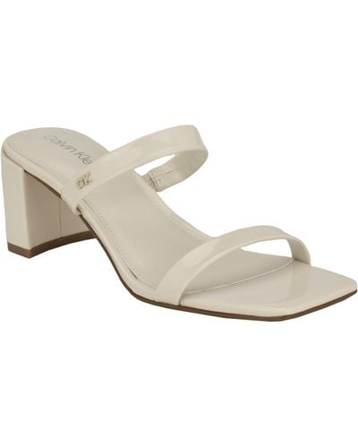 Calvin Klein Kater Square Toe Slip-on Dress Sandals - White