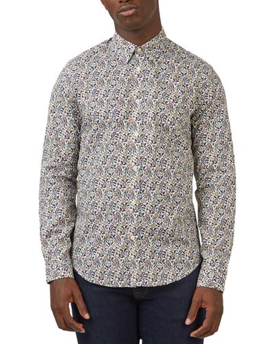 Ben Sherman Multi-colored British Floral-print Shirt - Gray