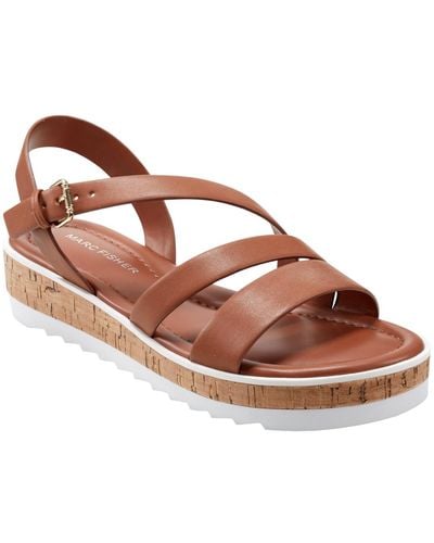 Marc Fisher Goget Strappy Open-toe Casual Sandals - Brown