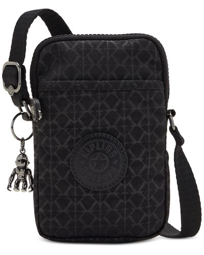 Kipling Tally Mini Phone Zip-top Nylon Crossbody Bag - Black