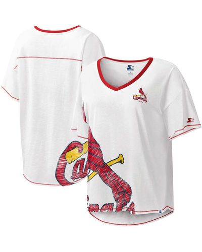 Starter St. Louis Cardinals Perfect Game V-neck T-shirt - White
