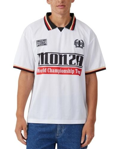 Cotton On Pit Stop Soccer Jersey Loose Fit T-shirt - White