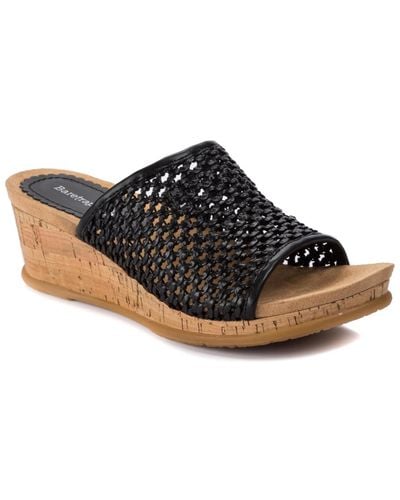 BareTraps Flossey Slide Wedge Sandals - Brown