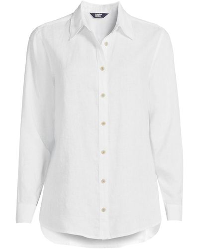Lands' End Linen Classic Shirt - White