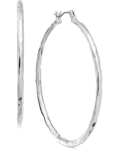 Style & Co. Medium Hammered Hoop Earrings - Metallic